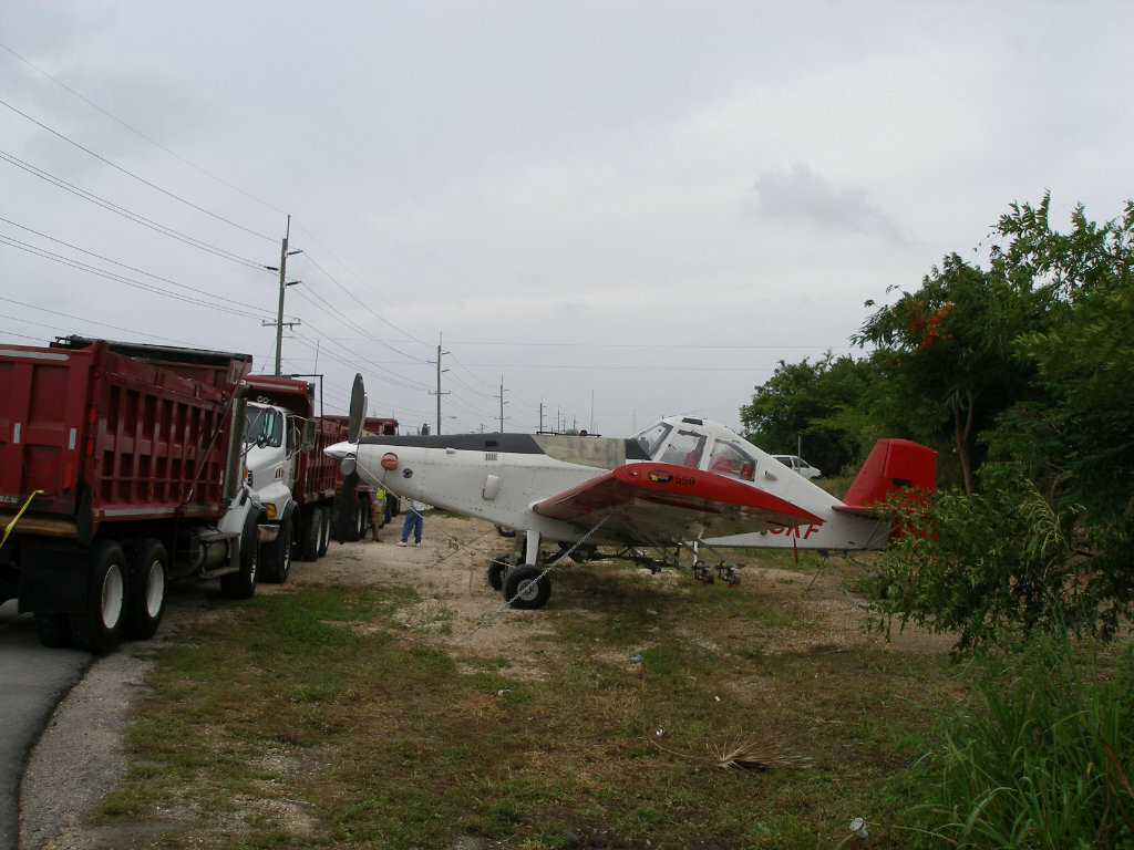Plane tied down in Cayman before hurricane hit